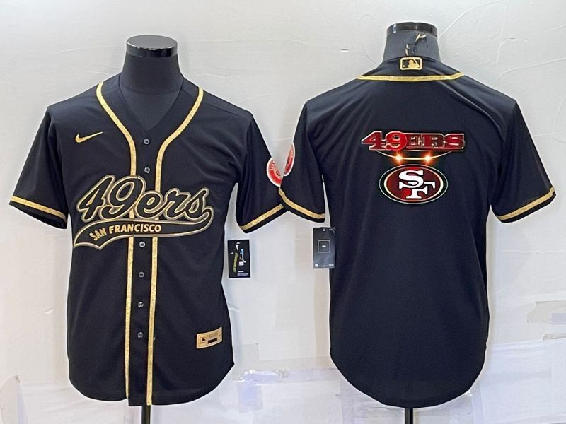 Men San Francisco 49ers Blank Black Gold 2022 Nike Co branded NFL Jersey1->san francisco 49ers->NFL Jersey